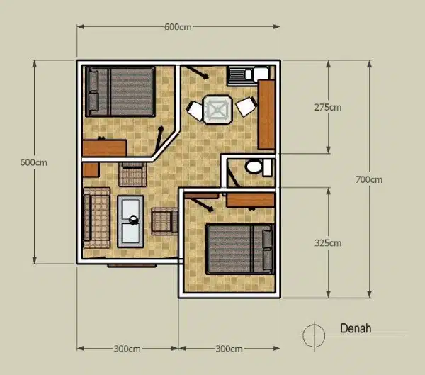Inspirasi Denah Desain Rumah 7x7