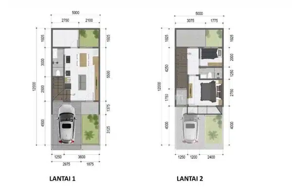 Denah Rumah 2 Lantai Lengkap