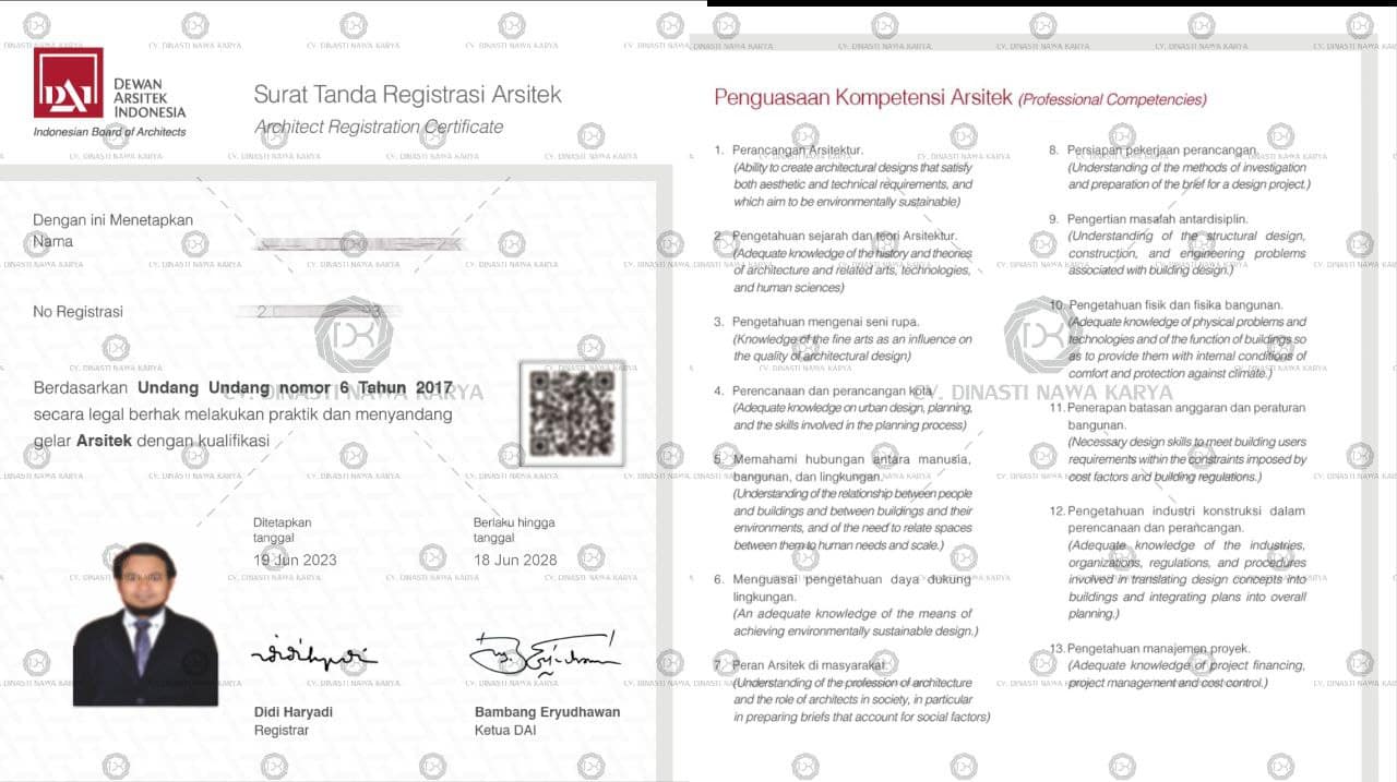 Lisensi STRA (Surat Tanda Registrasi Arsitek)