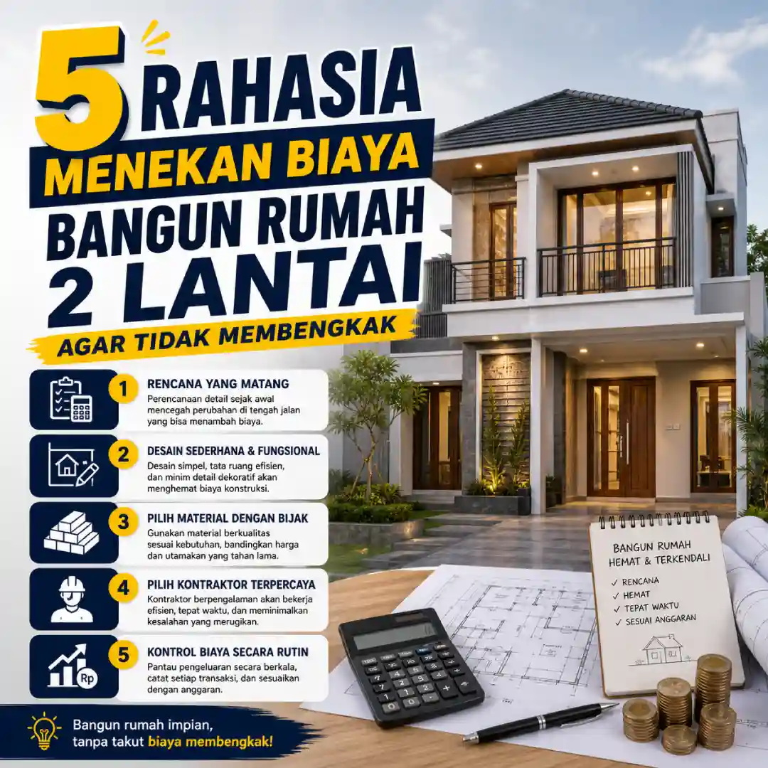 5 Rahasia Menekan Biaya Bangun Rumah 2 Lantai Agar Tidak Membengkak