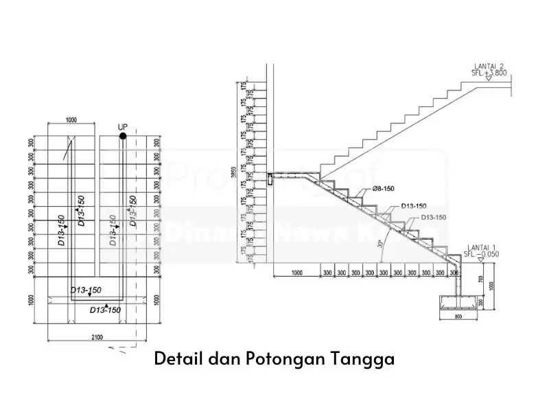 Detail dan Potongan Tangga